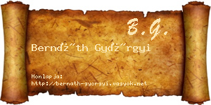 Bernáth Györgyi névjegykártya