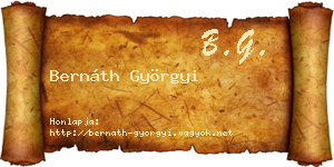 Bernáth Györgyi névjegykártya