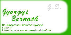 gyorgyi bernath business card