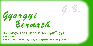 gyorgyi bernath business card